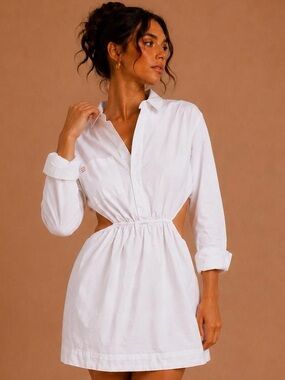 BDG White Button-Front Shirt